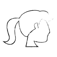 portrait woman bride sketch vector illustration eps 10