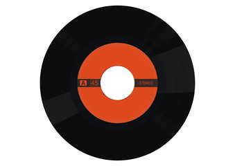 Vinyl single record. Flat vector.