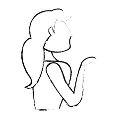 portrait woman bride image sketch vector illustration eps 10