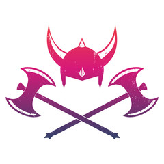 Vikings helmet and axes