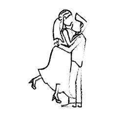Fototapeta na wymiar couple wedding love romance sketch vector iillustration eps 10