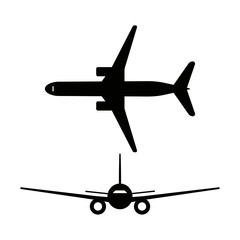 Fototapeta na wymiar Passenger airplanes icons isolated on white background. illustration.