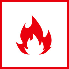 Fire icon isolated on white background. illustration.