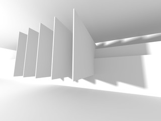 White empty interior. Abstract architecture background