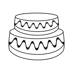 wedding cake dessert outline vector illustration eps 10