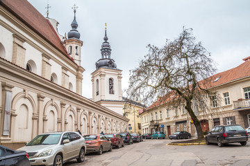 Obraz premium Old buildings in the old town of Vilnius in Lithuania Baltic States Europe