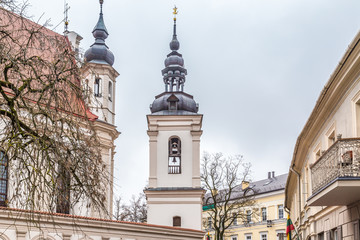 Obraz premium Old buildings in the old town of Vilnius in Lithuania Baltic States Europe