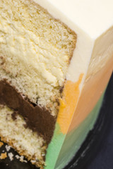 Butter cake in section.