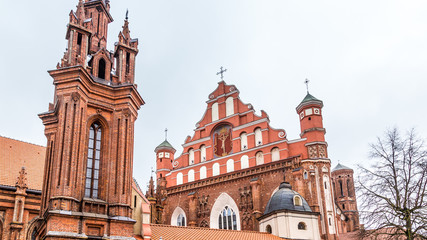 St Anne and the Bernadine church Ensemble in the old town of Vilnius in Lithuania Baltic States Europe