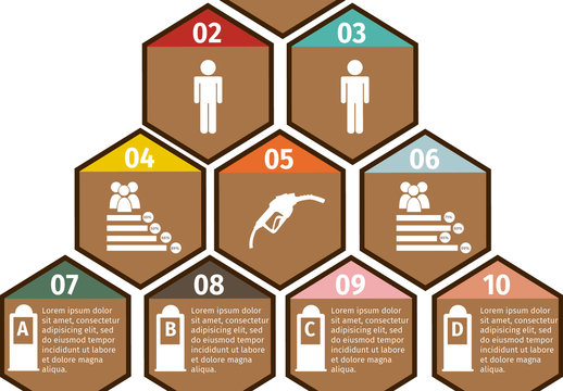 Hexagonal Pyramid Infographic Energy Industry Data Visualization Template