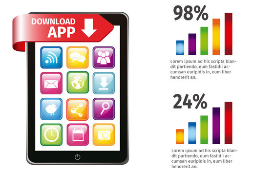 Tablet and App Technology Infographic