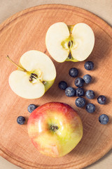 Fresh fruit apples and blueberries
