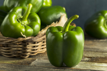 Raw Green Organic Bell Peppers