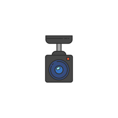 Surveillance Camera vector flat icon. Sign for infographic, website or app.