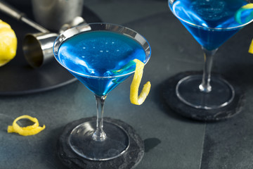 Refreshing Blue Martini Cocktail