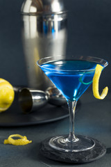 Refreshing Blue Martini Cocktail