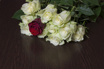White  and red roses