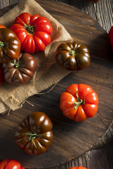 Raw Organic Red and Brown Heirloom Tomatoes