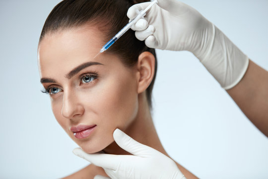 Beauty Face. Beautiful Woman Getting Facial Lifting Injections