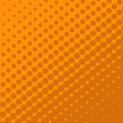 Halftone Dots on orange Background.