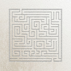 Labyrinth. Stone engraving.