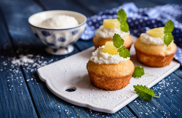 Coconut and pineapple muffins