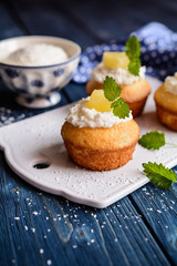 Coconut and pineapple muffins