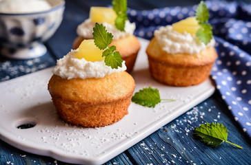 Coconut and pineapple muffins