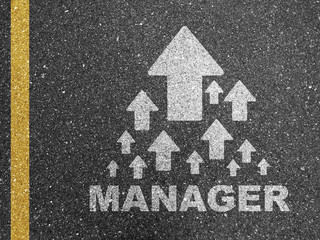 Fototapeta premium Road Surface Messages - Manager Arrows