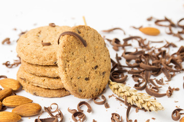 Cookies with almonds and chocolate pieces