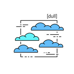 line vector icons with symbol weather. Isolated clouds icon. Cloudy weather is cool. Suitable for website design and mobile app