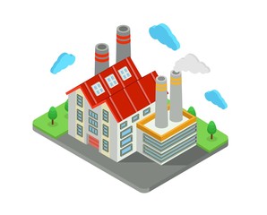 Vector isometric factory, plant