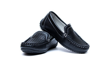 black shoes on white background