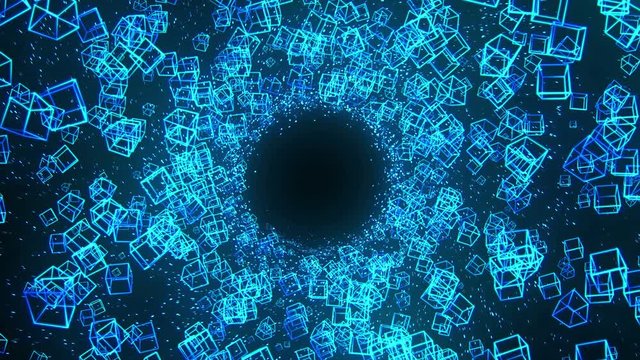 ビジネスネットワーク 立方体 青