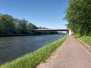 dike and road, beautiful landscape