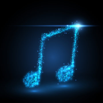 Abstract music note background. Vector illustration.