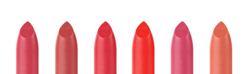 Lipstick palette. Set of color lipsticks.