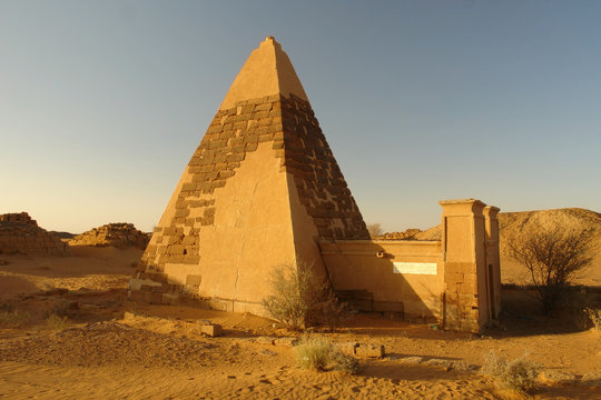 The Pyramids of Meroe of  the western cemetery in Sudan
