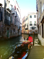 Canal in Venice empty gondola
