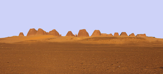 The Pyramids of Meroe of  the northern cemetery in Sudan - obrazy, fototapety, plakaty
