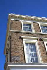 Modern stone facade on a sunny day