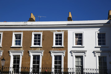 Modern stone facade on a sunny day