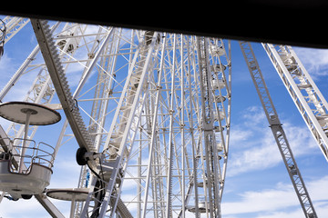 view of a detail of a ferris wheel