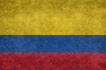 Flag of Colombia with Vintage textured treatment