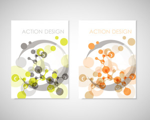 Connect vector templates for brochure, flyer, cover magazine or annual report. Molecule structure and communication