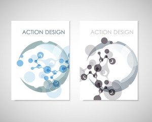 Connect vector templates for brochure, flyer, cover magazine or annual report. Molecule structure and communication