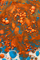 Beautiful colored bubbles. Ink in water.