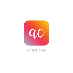 AC logo, letter. Useful as branding symbol, identity, alphabet element.