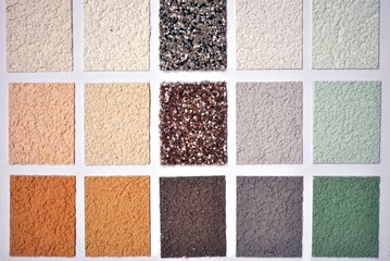 Wall color samples/palette background; multicolored abstract background.