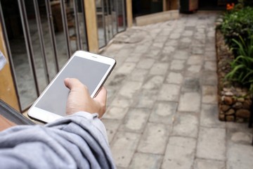 Woman using smart phone